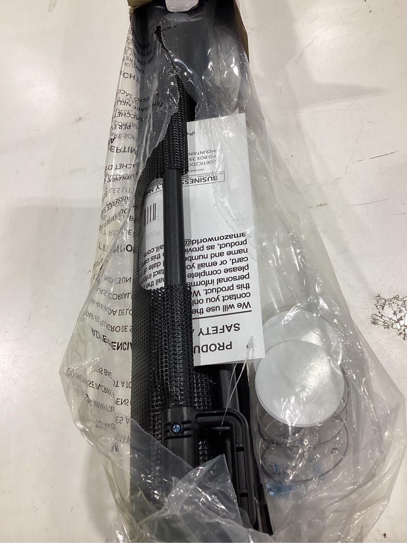 Condition photo showing Good Condition for reinforced bottom 100 inch retractable baby gates extra wide baby gate for large openings, 8 ft super long child gates for large openings, mesh retractable dog gate for doorways extra wide, black black 33" tall x 100" wide? with reinforced bar ?