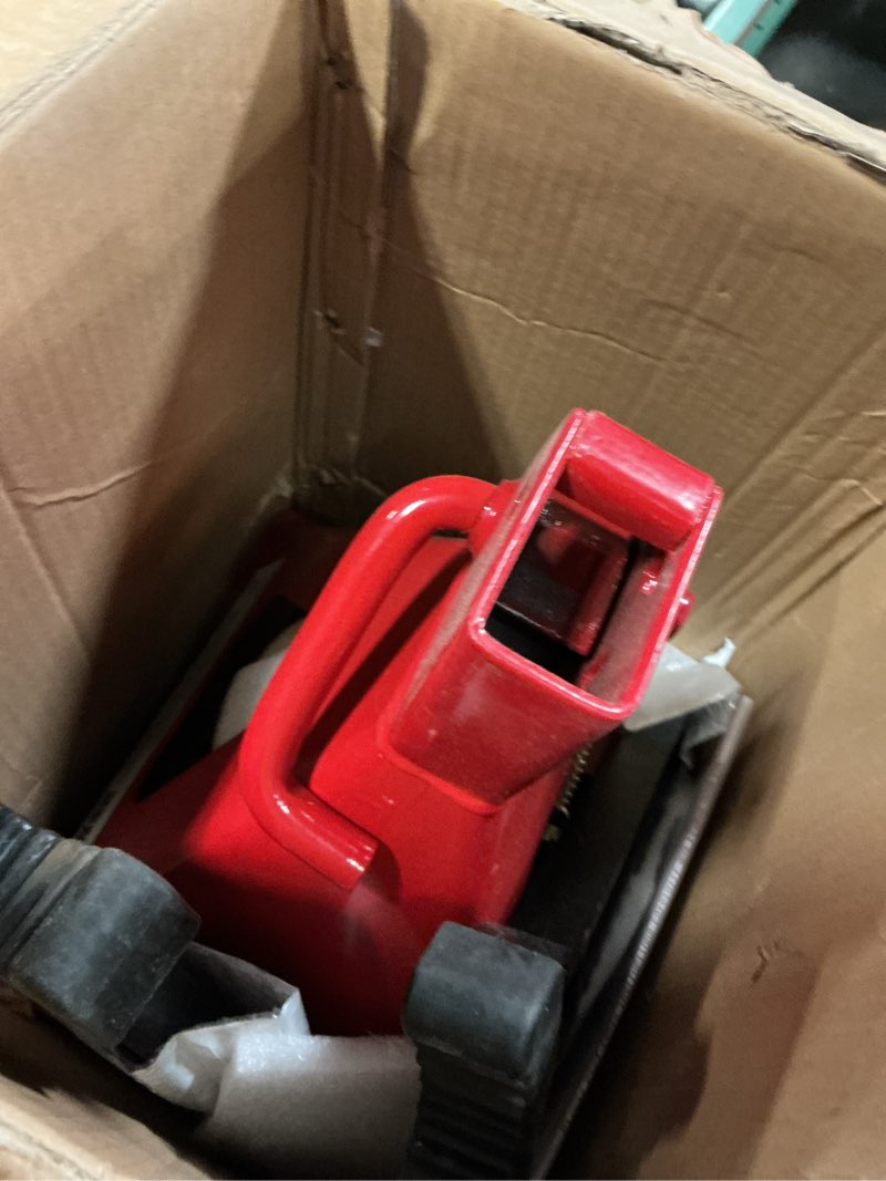Condition photo showing As Is for 6 ton jack stands (13,200lbs) - heavy duty car jack stand with double pin locking, adjustable 15.6"-23.4" height, extra rubber pads for trucks, garage, home,diy use - 1 pair red 6 ton double locking