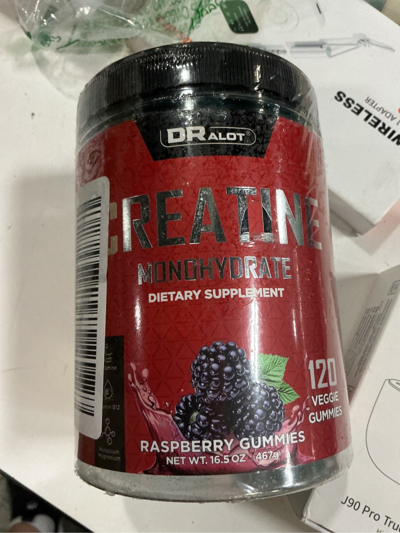 Condition photo showing New/Like New for ((b.b 01/04/28)) 99.99% creatine monohydrate gummies more 15% strength, 5x energy & muscle support pre-workout complex creatine for women & men with 5000mg creatine, l-taurine, b12, mg and k, vegan
