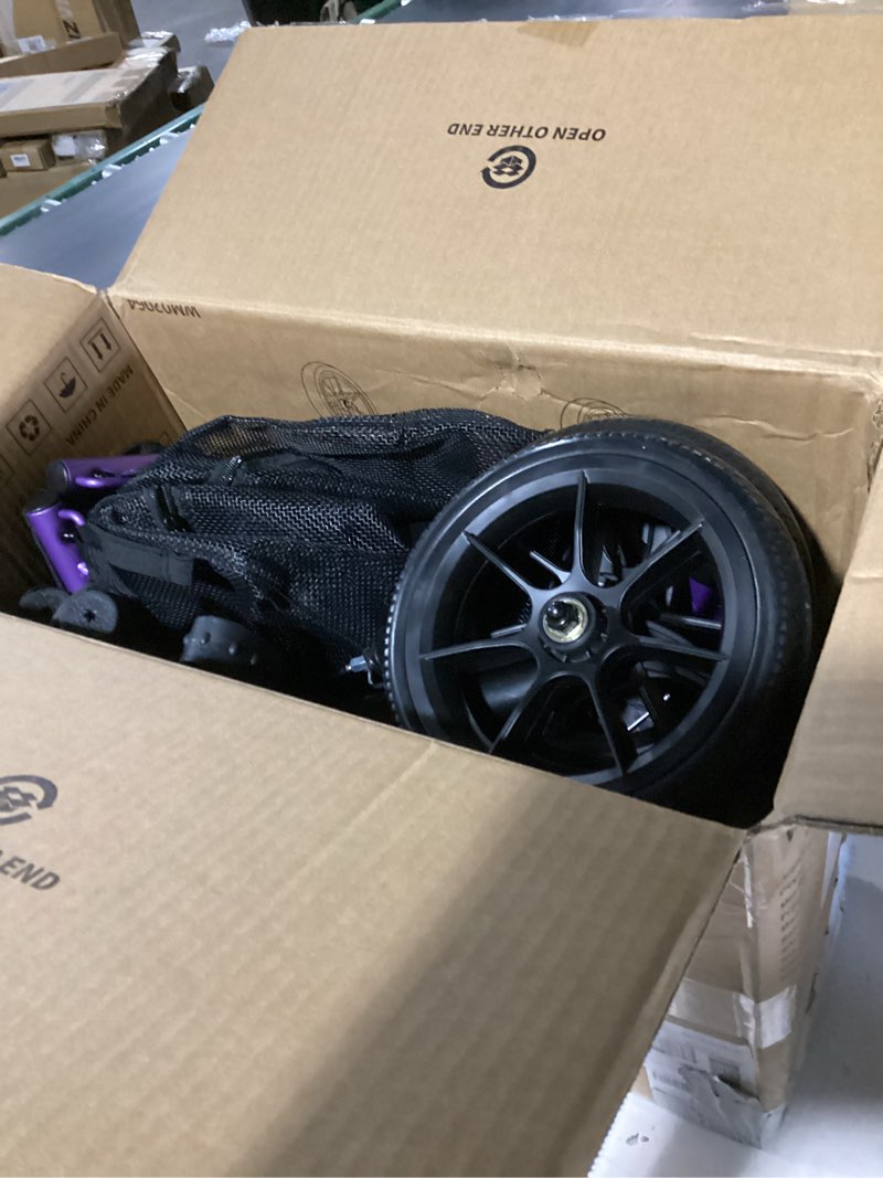 Condition photo showing Good Condition for walk mate 3 wheel rollator walker with seat for slim seniors, padded backrest lightweight foldable walker ideal for elderly, 8 inch tri-wheel modern mobility walking aid aluminum, purple