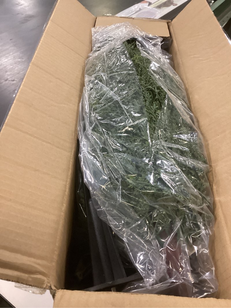 Condition photo showing Good Condition for 3FT Artificial Cedar Topiary Trees with Ground Spike, Set of 2 UV Resistant Fake Evergreen Bushes Shrubs Trees Artificial Plants Realistic Faux Cypress Plants for Indoor Outdoor Front Porch Garden