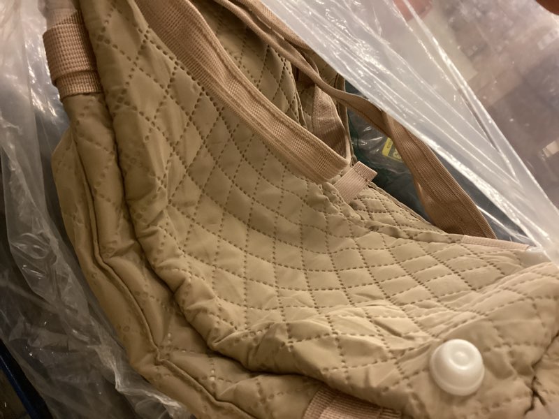 Condition photo showing Good Condition for pecute dog purse carrier, dog carrier with pockets for small dogs, fits dogs 5 lbs to 9 lbs, cat and puppies tote bag, outing, travel, vet, khaki 15.2"l x 7.4"w x 11.7"h khaki