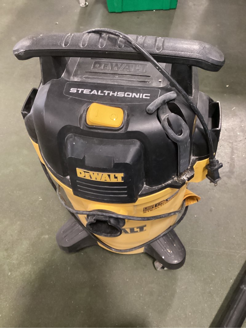 Condition photo showing As Is for DEWALT 6 Gallon STEALTHSONIC Wet Dry Shop Vac, Powerful Suction & Portable Shop Vacuum with Attachments, Ultra Quiet Heavy Duty Shopvac for Home, Garage, Car, Workshop, Jobsite, DXV06P-QT, 5 Peak HP