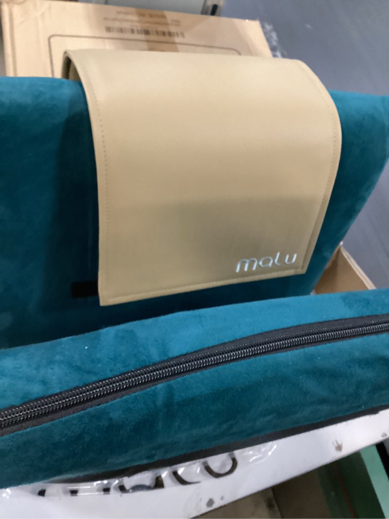 Condition photo showing Good Condition for malu Extra Large Padded Floor Chair w/Back Support - Japanese Chair Meditation Cushion, Comfortable Folding Backrest, Removable Easy Wash Cover Forest Teal