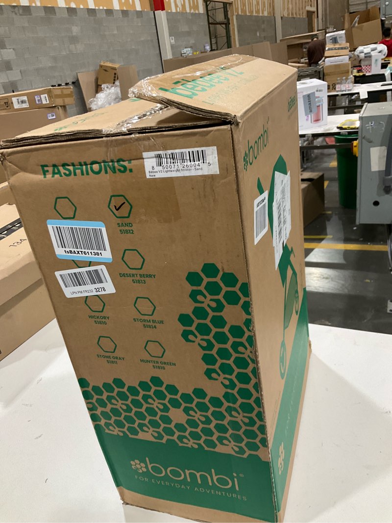 Condition photo showing Good Condition for Bombi B?bee V2 Lightweight Baby Stroller - Premium Vegan Leather, One-Hand Fold, Infinite Recline, Aircraft-Grade Aluminum Frame, XXL Canopy, and Ample Storage Umbrella Stroller - Sand