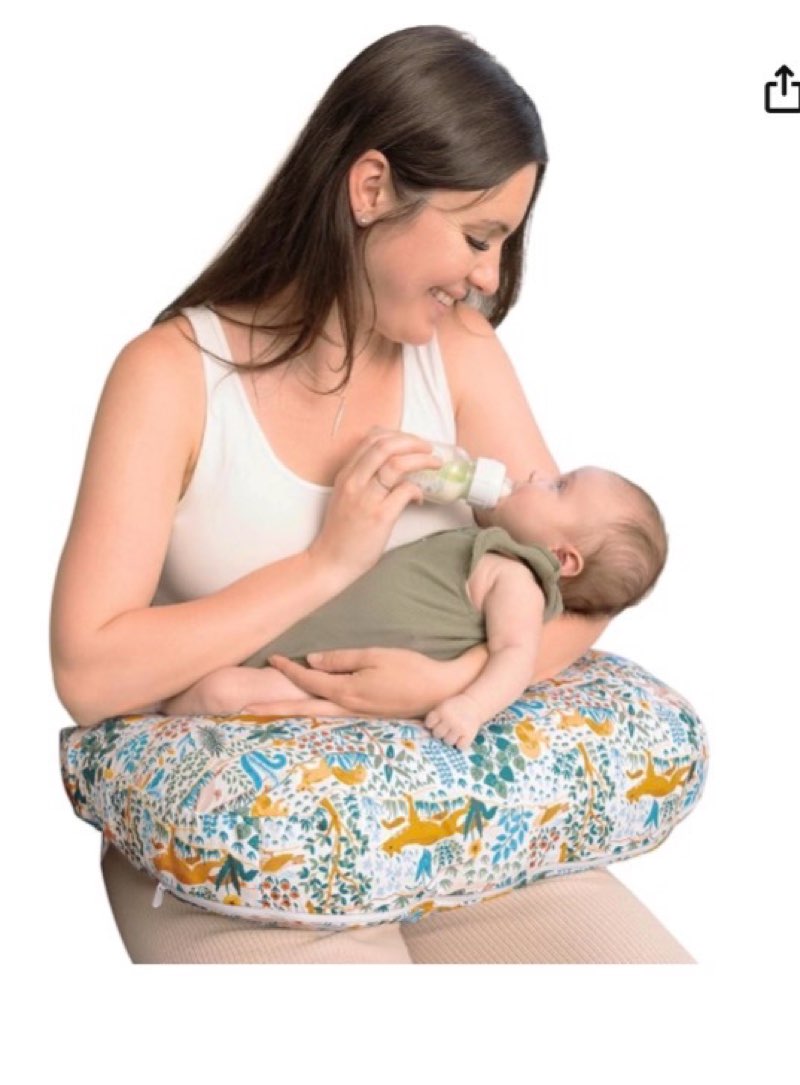 boppy new nursing pillow – colorful forest animals – larger, more supportive baby pillow for breastfeeding & bottle feeding – firmer fill, higher lift, larger area than original nursing pillow