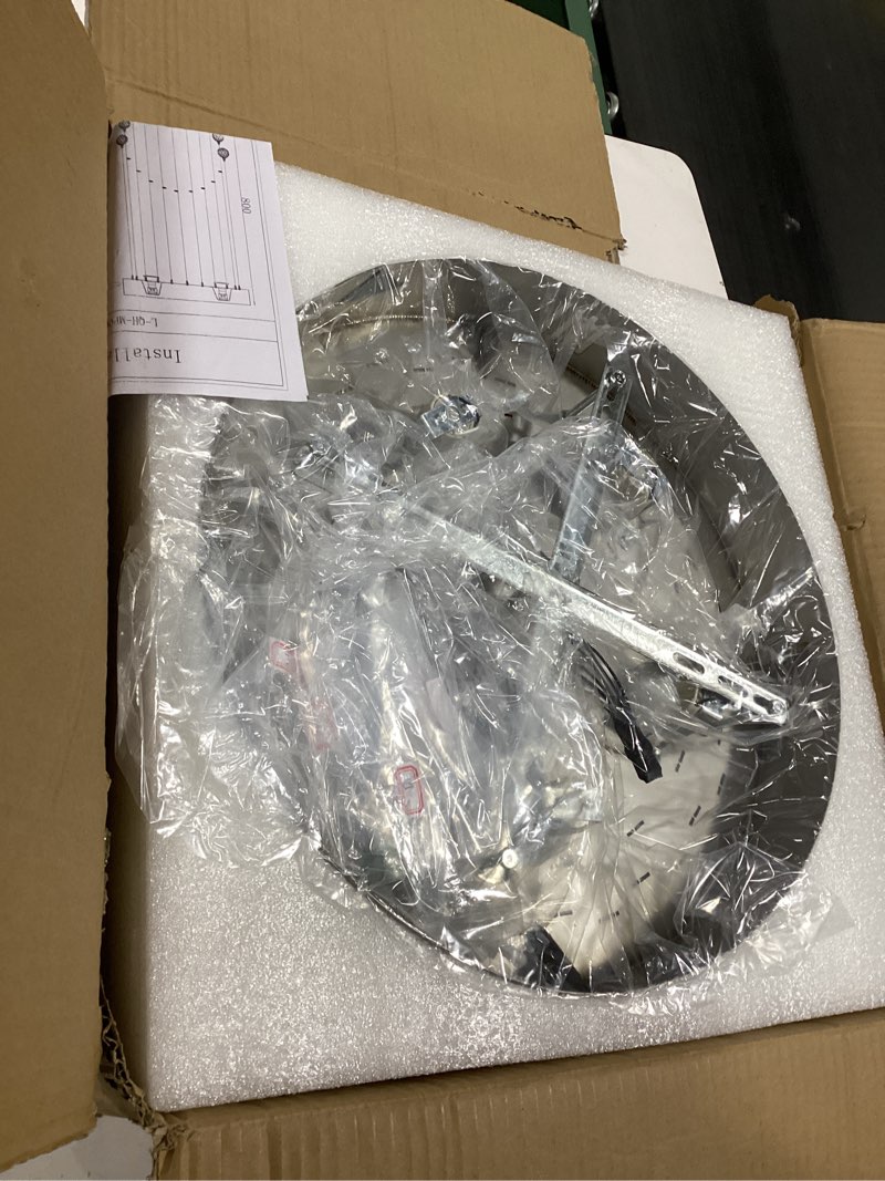 Condition photo showing Good Condition for CLAIRDAI Crystal Chandeliers Modern Crystal Round Raindrop Chandelier Lighting Flush Mount Ceiling Light Fixture Raindrop Pendant Light for Living Room Dining Room Bedroom,5*GU10 Bulbs 400D