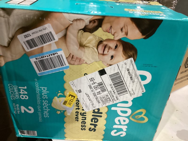 Condition photo showing New/Like New for Pampers Swaddlers Diapers, Size 2 (10-22 lbs), 148 Count, Absorbent, Keeps Baby Dry and Comfortable, Skin Safe Disposable Baby Diaper (Packaging May Vary)