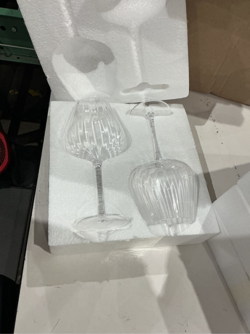 Condition photo showing As Is for beautiful crystal glass wine glass with stem for red and white wine cocktail glass champagne glass personalise, 590ml/20oz x 6
