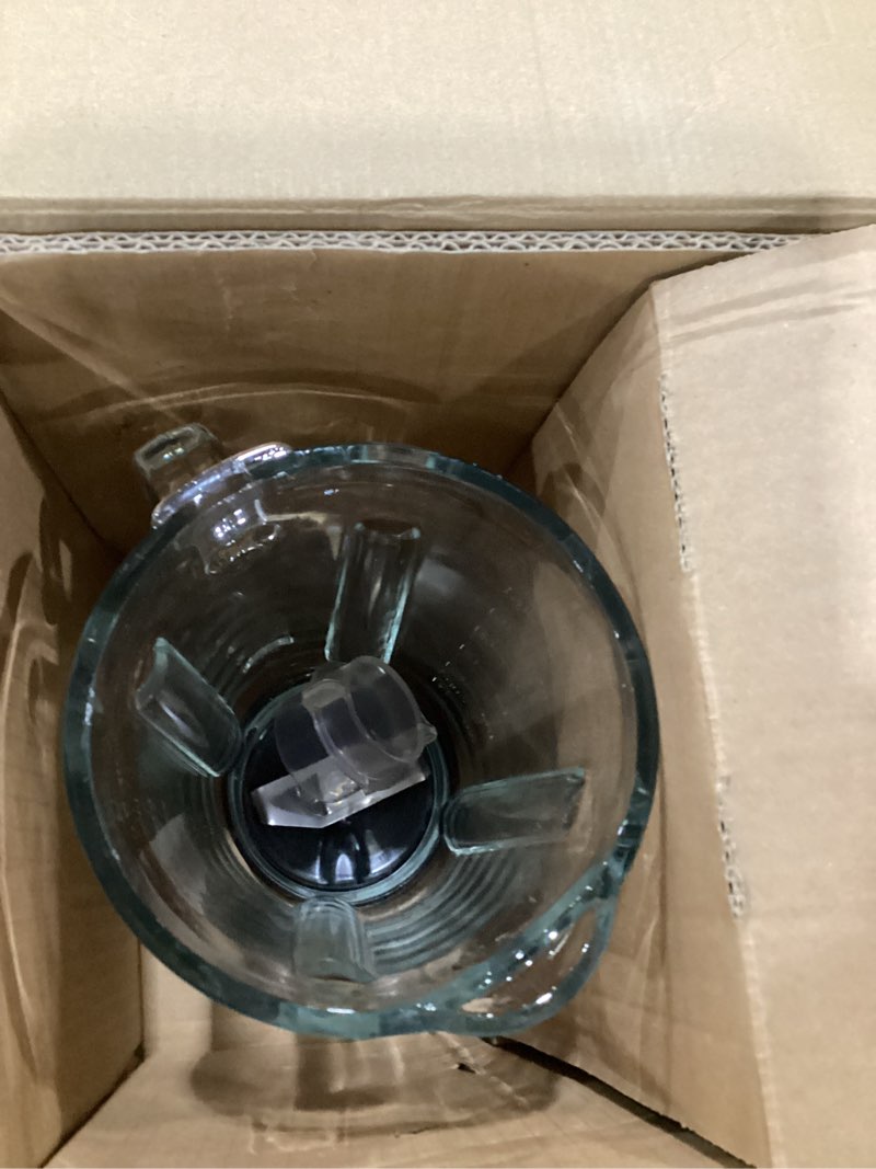 Condition photo showing As Is for not tested and used hamilton beach powermax professional-performance blender for shakes and smoothies, puree and ice crush, 48oz bpa-free glass jar, 1680 peak watts, stainless steel blades, gray (58600j)