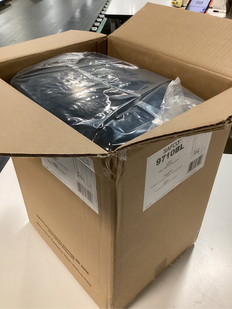 Condition photo showing New/Like New for Safco Step-On Indoor Plastic Trash Can for Smaller Rooms, Hands-Free Disposal, 4 Gallon, Black