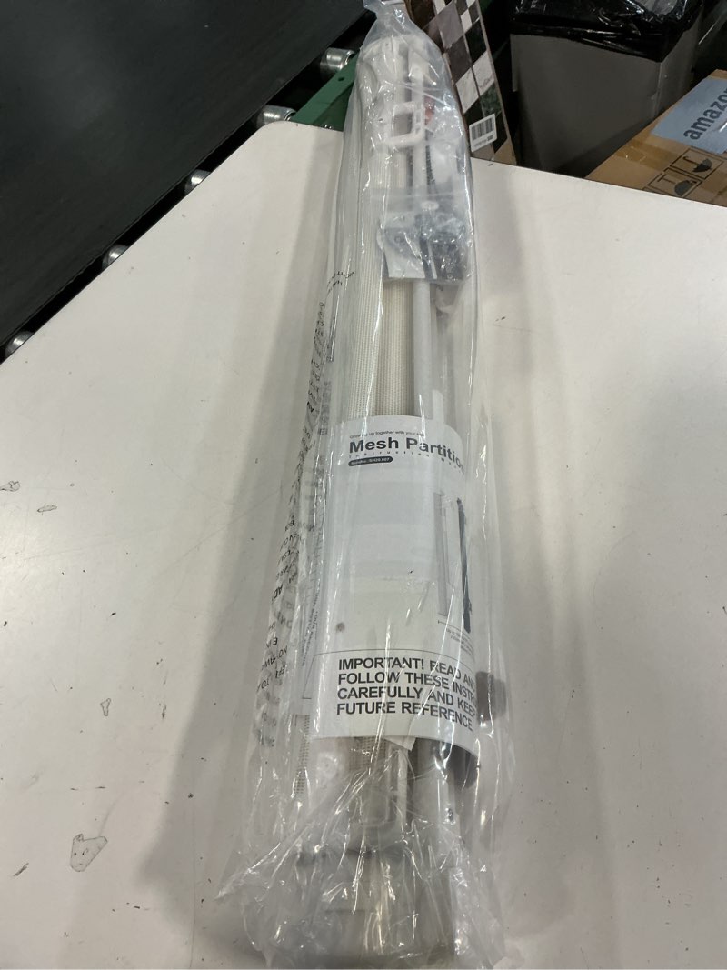 Condition photo showing Good Condition for reinforced 80 inch extra wide retractable baby gate with support rods, indoor/outdoor retractable pet gates for wide openings, 33” tall mesh dog gate indoor extra long baby gates for decks, white white 33" tall x 80" wide? with reinforced bar ?