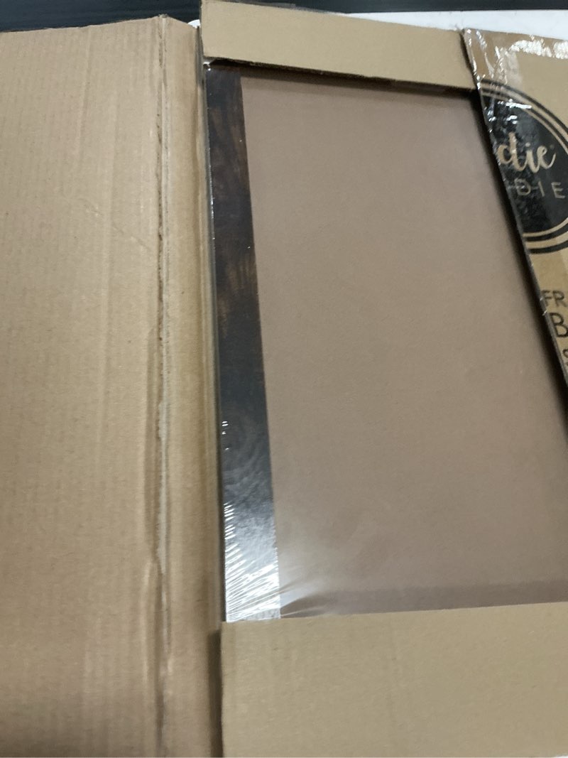 Condition photo showing New/Like New for loddie doddie wood chalkboard calendar - 18 in x 22 in, rustic frame, mounting hardware - magnetic chalkboard for wall - menu board for kitchen - hanging chalk board sign rustic frame 18"w x 22"h