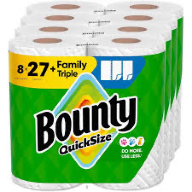 Bounty Paper Towels Quick Size, White, 16 Family Rolls = 40 Regular Rolls