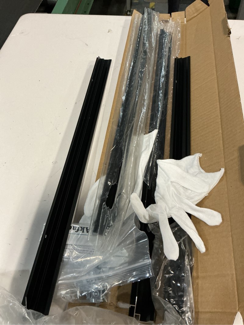 Condition photo showing Good Condition for canvas floating frame for 20x24 abstract art, 0.86" deep diy metal floater frames for home office art show exhibition, modern wall decor for bedroom hallway entryway, no glass & back (black) 20x24" black