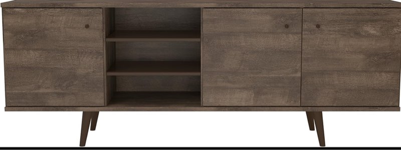 Midtown Concept Mid-Century 3-Cabinet TV Stand (71" in.), Distressed Brown