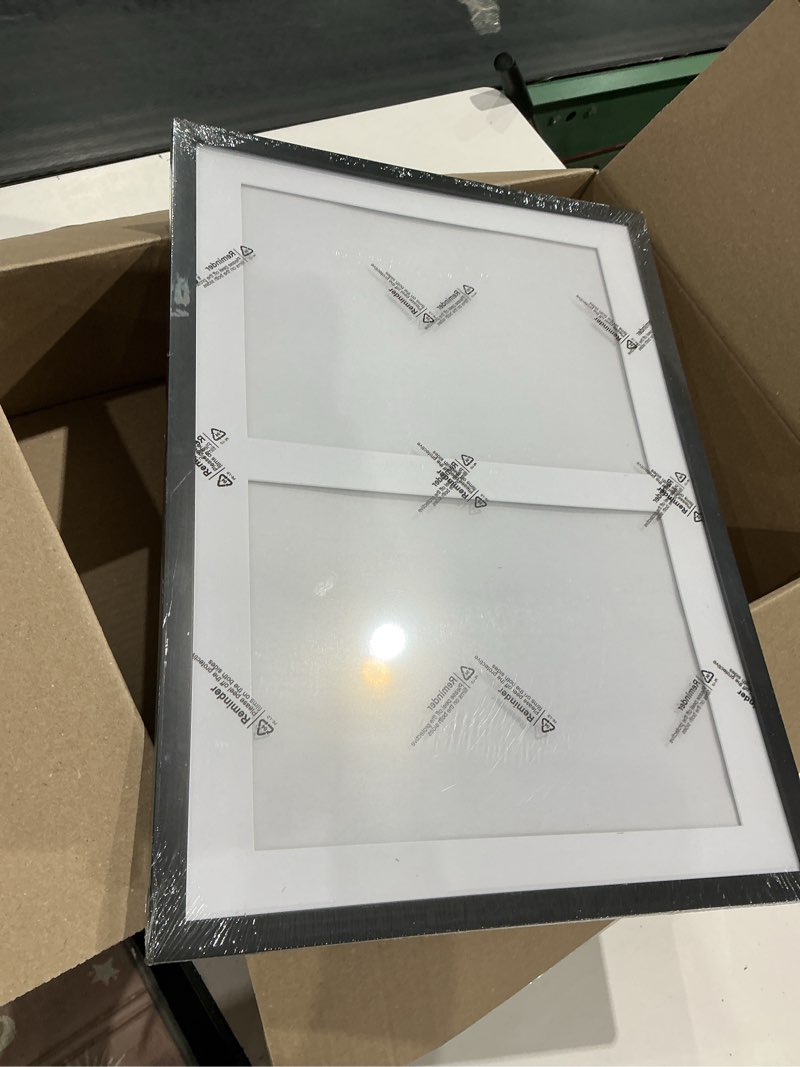 Condition photo showing Good Condition for qunclay 14x20 inch double magazine frame displays two 8x11 inch magazines picture frame with installed hangers and core matting plastic frames for certificate collages weddings photo white mat 1