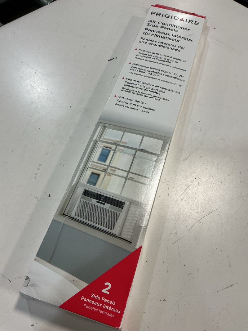 Condition photo showing New/Like New for frigidaire 18ffracp01 air conditioner side panels, adjustable (expands 7-21"), 1 count, off-white 1 count (pack of 1)