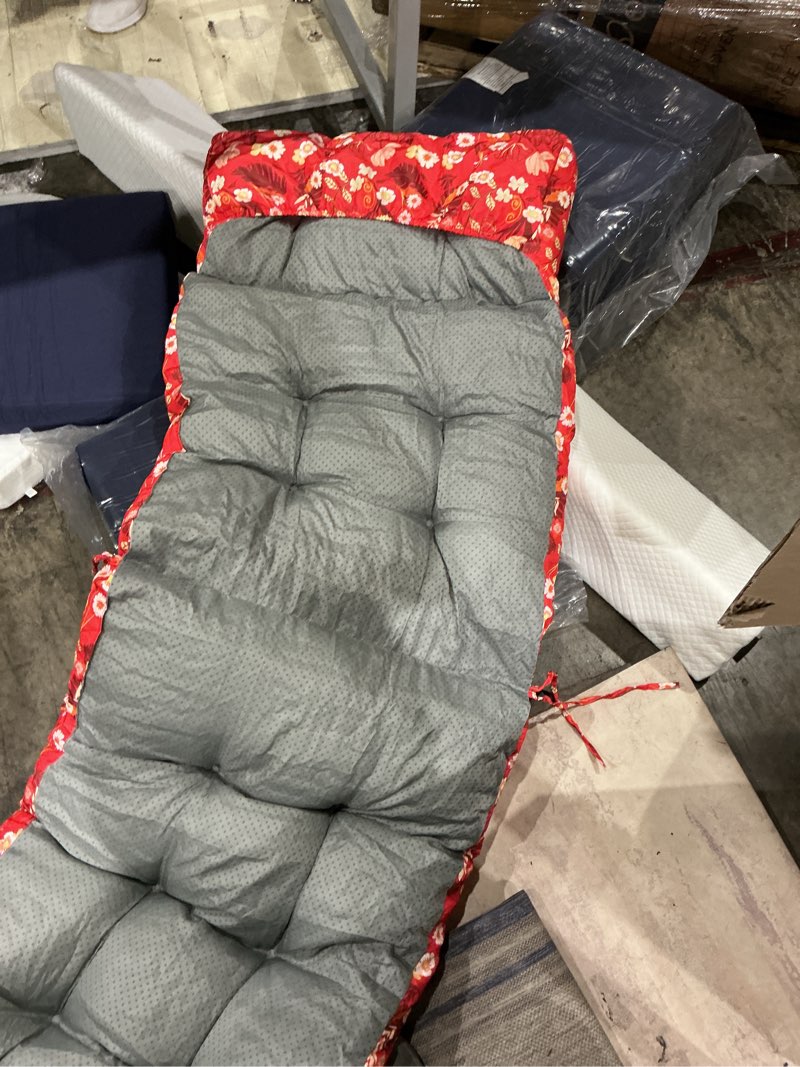 Condition photo showing As Is for item similar)))outdoor chaise lounge cushion, floral