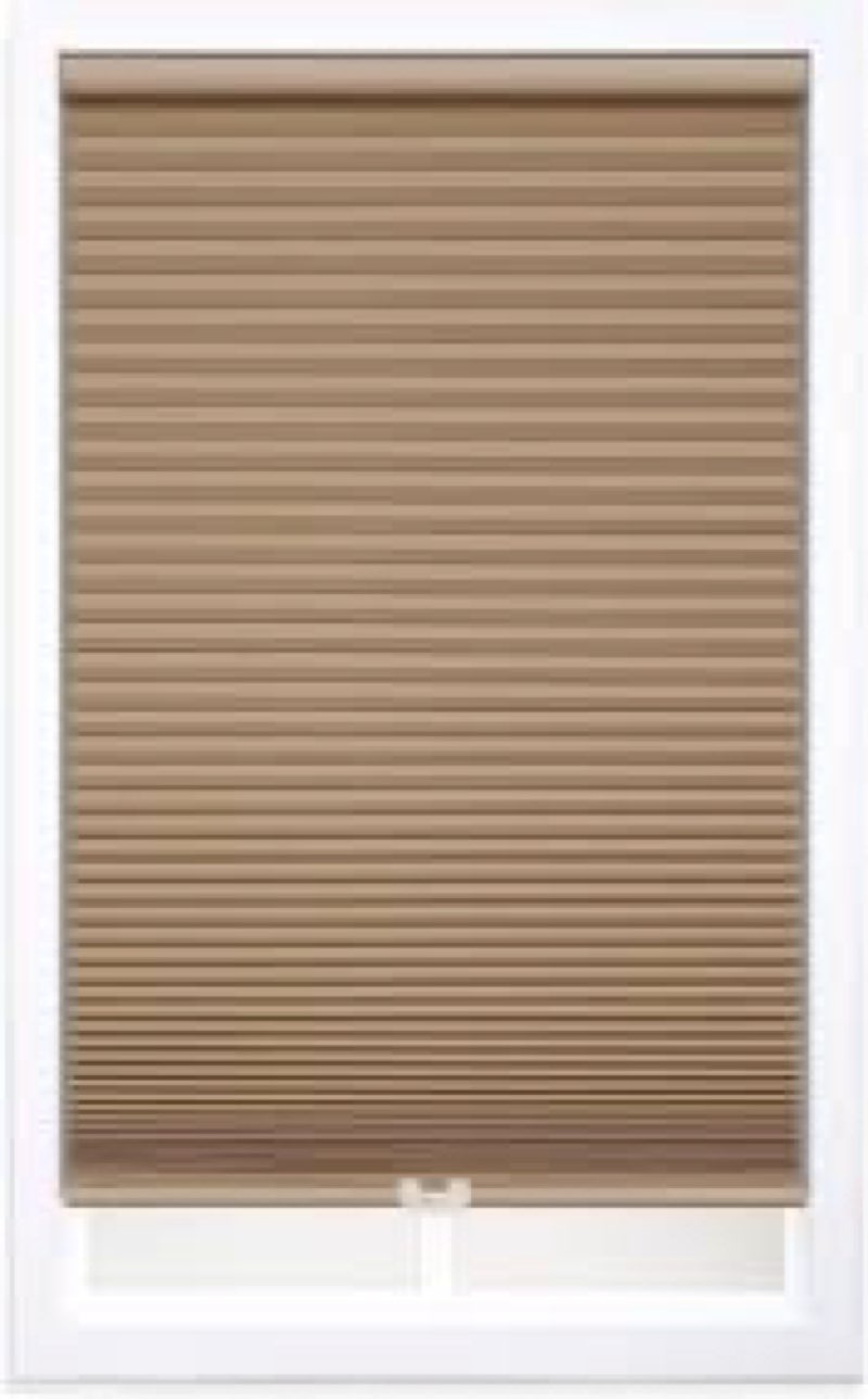 DEZ FURNISHINGS Cordless 1.5" Blackout Cellular Shade, 21.5"W x 72"H, Latte
