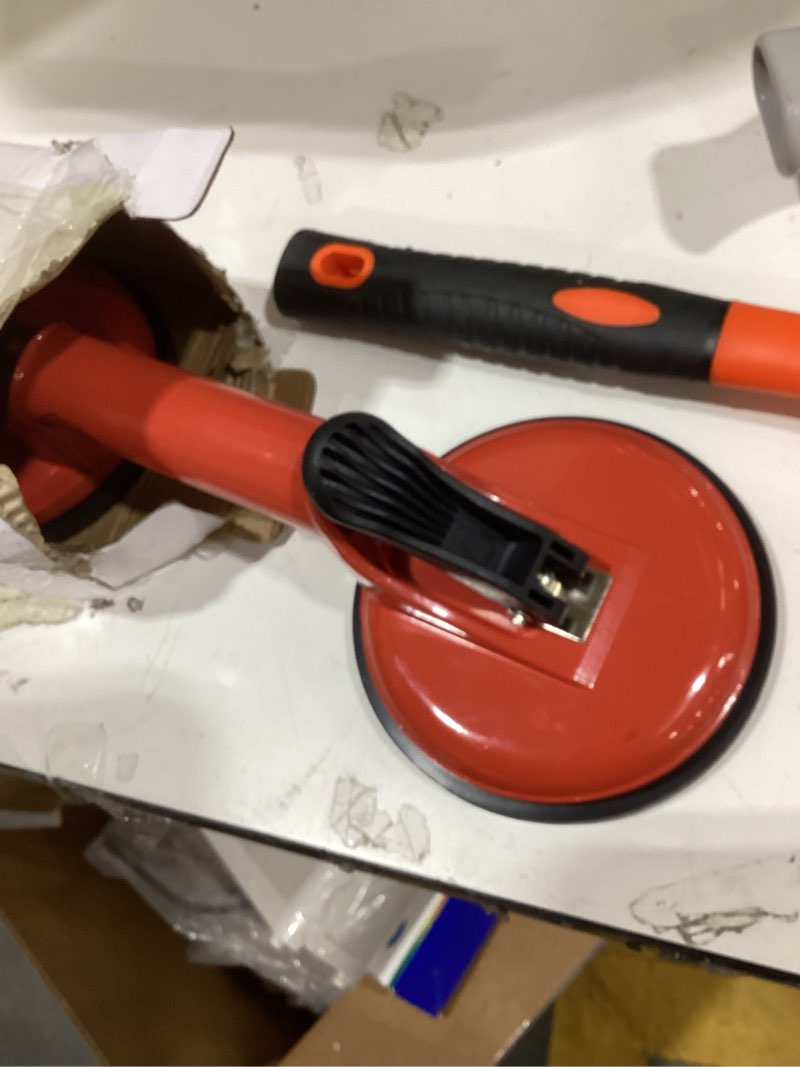 Condition photo showing New/Like New for Floor Gap Fixer Tool for Laminate Floor Gap Repair Plank Grabber Includes Heavy Duty Aluminum Suction Cup and Fiberglass Handle Rubber Mallet (Can't Use on Scraped Surface Floor) Orange