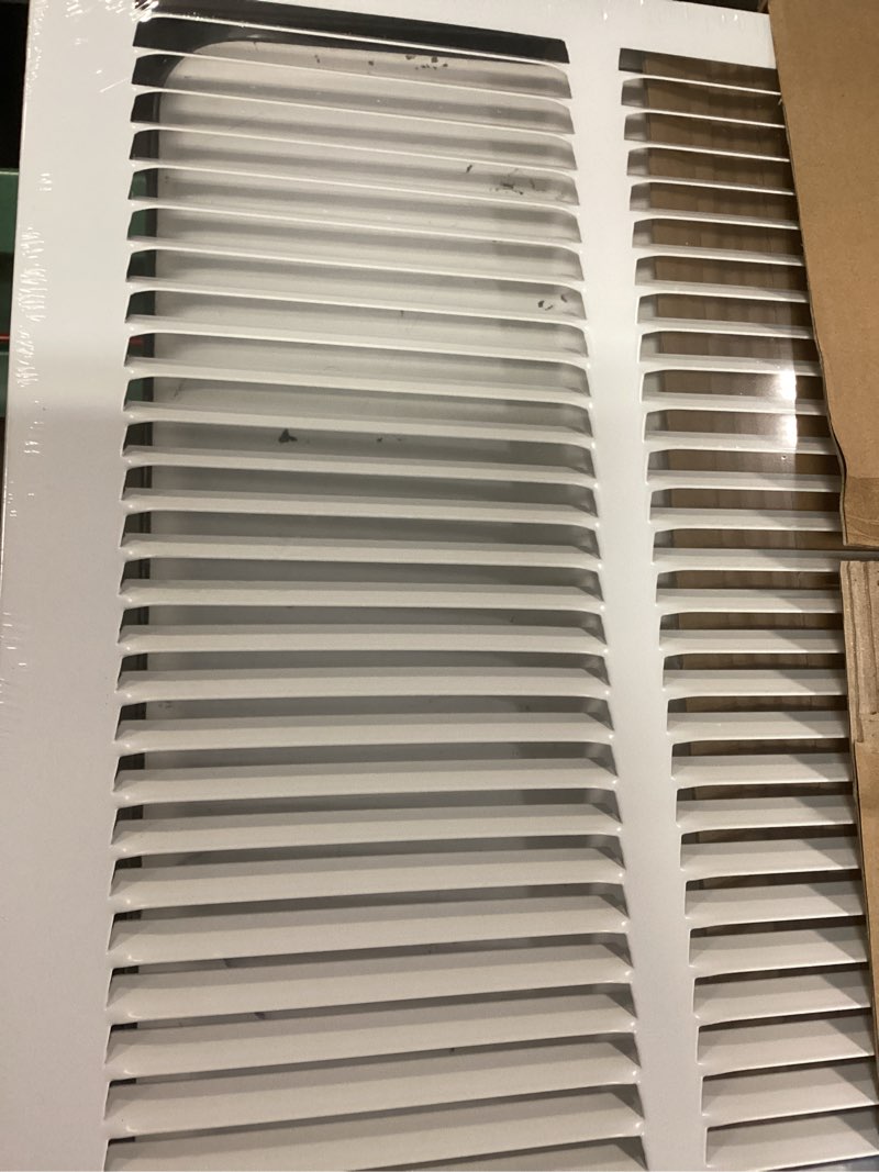 Condition photo showing Good Condition for 24x14 return air grille (duct opening size), air return vent cover, ac vent cover, cold air return vent cover, flat return air grilles, outer dimensions:25.75"w x 15.75"h (24"w x 14"h, duct opening)
