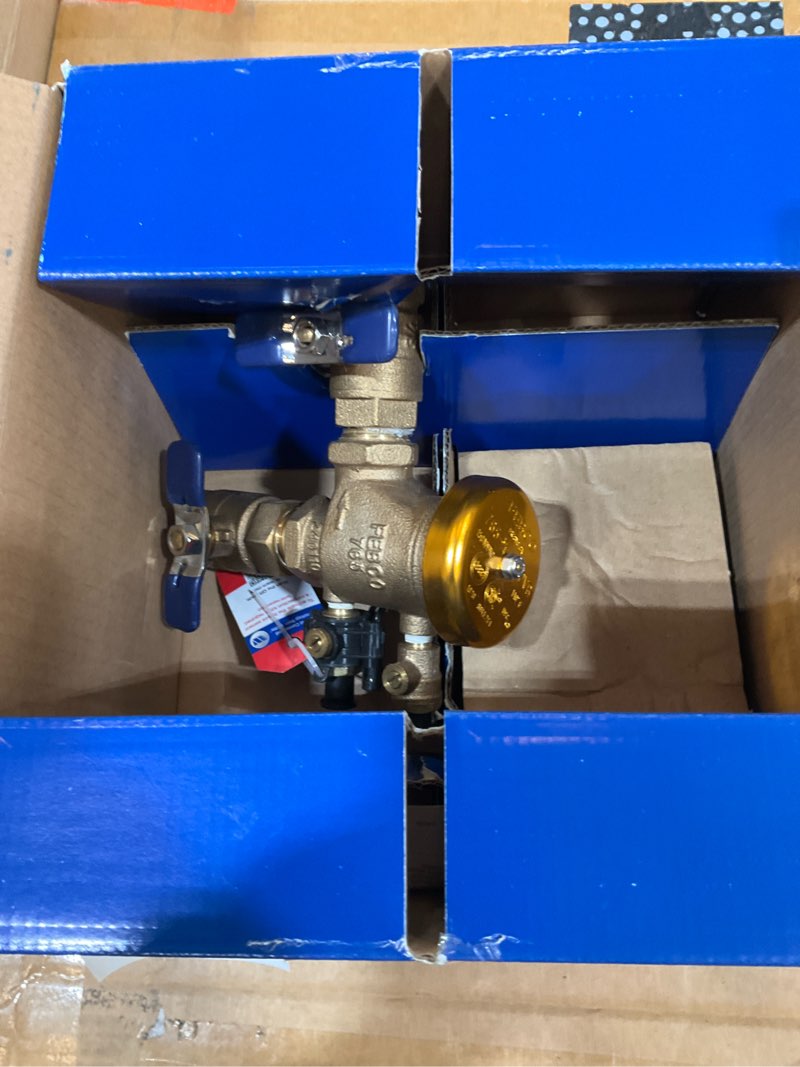 Condition photo showing As Is for febco 1-in bronze fnpt pressure vacuum breaker