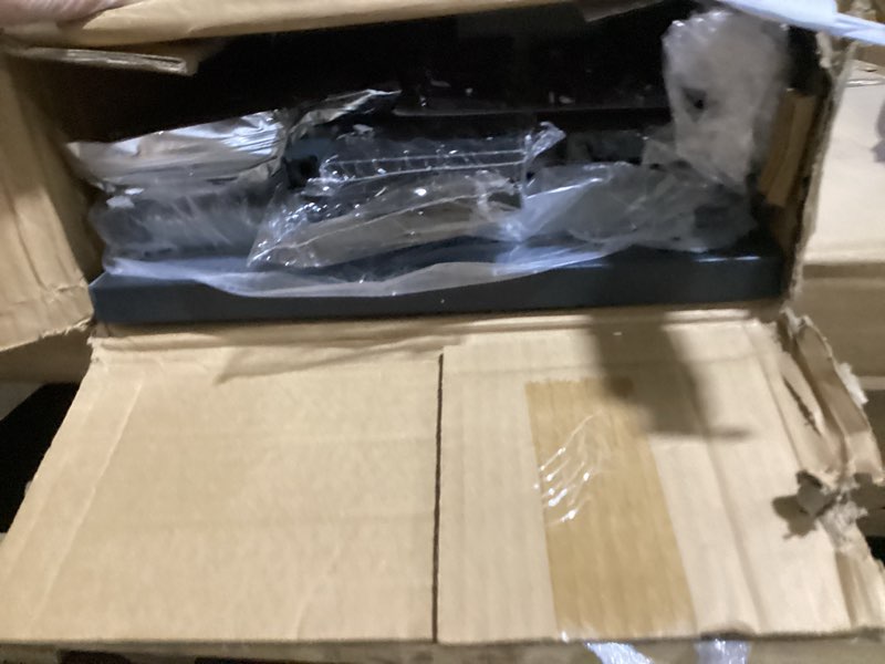 Condition photo showing New/Like New for j.fkne full bed frames with charging station and led lights, full size platform bed with metal slats, upholstered headboard with 2-tier storage shelves, no box spring needed, easy assembly, black full fashion full