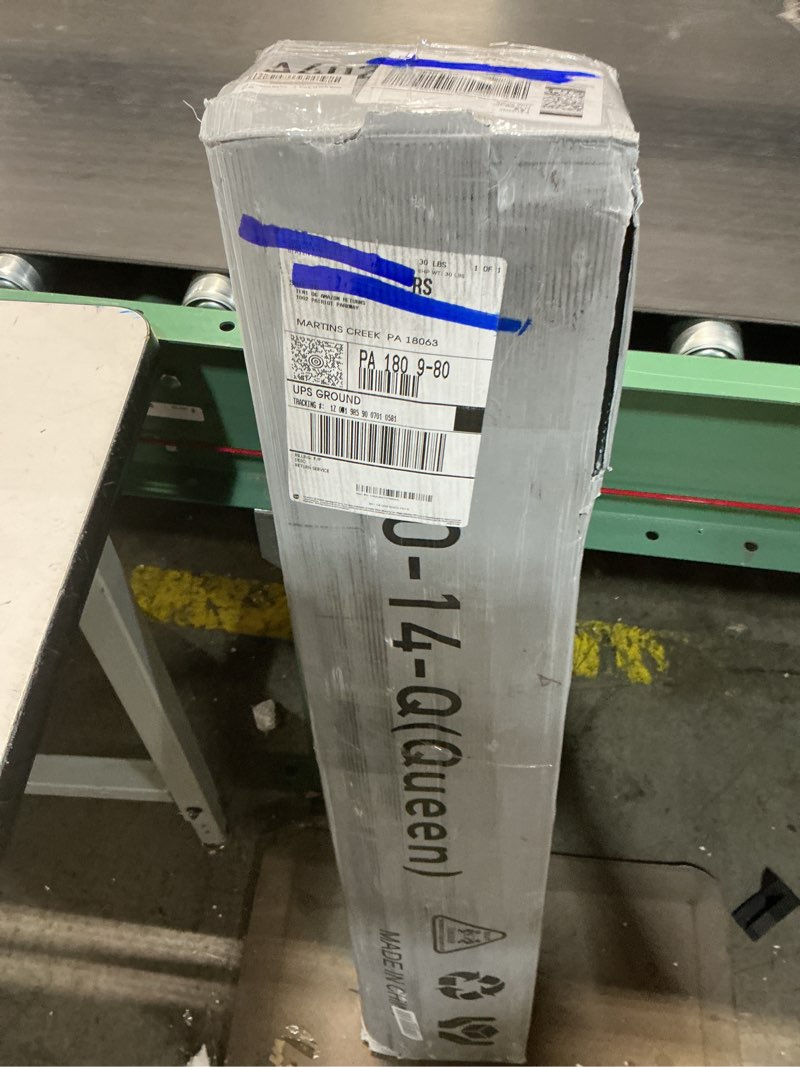 Condition photo showing As Is for Metal Bed Frame,Queen Size Bed Frame with Storage Space,Heavy Duty Sturdy Mattress Foundation,Easy Assembly,No Box Spring Needed, Black,14 Inch,Queen