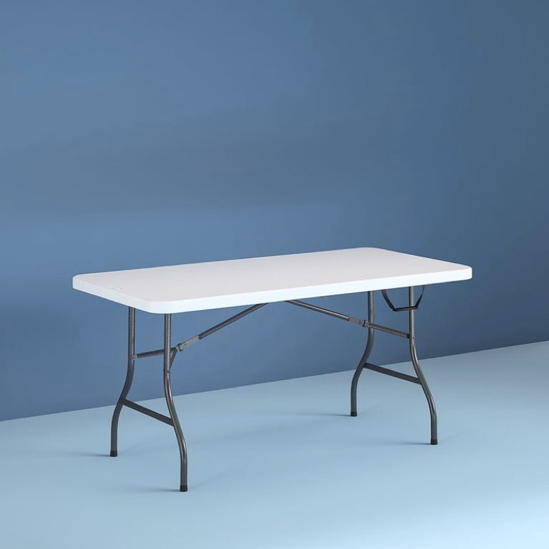 cosco 6 foot premium folding table, white speckle