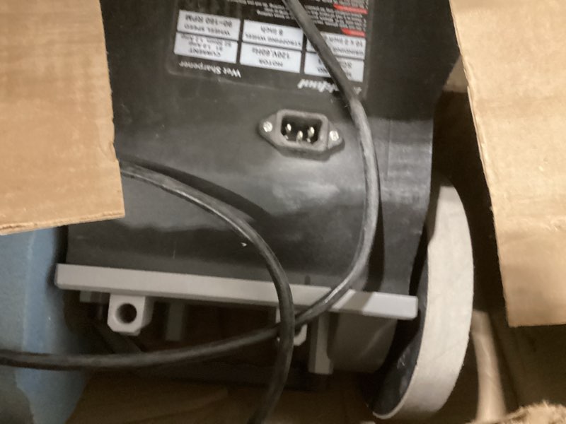 Condition photo showing Good Condition for BUCKTOOL 10-Inch Variable Speed Wet Sharpening System, 1.2-Amp Two-Direction Water Cooled Wet Stone Grinder 90-160RPM, Wet Bench Grinder for Knife, Chisel, Knife, Axe, SCM8103