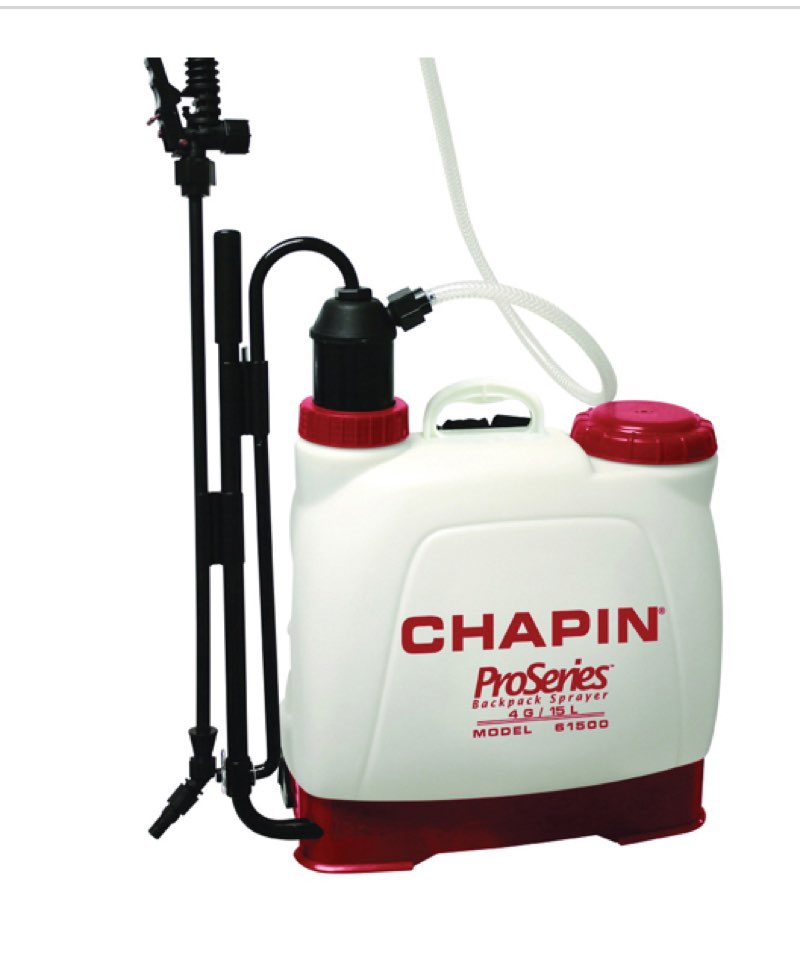 Chapin 61500 Backpack Sprayer, 4 gal Tank, Poly Tank, 25 ft Horizontal, 23 ft Vertical Spray Range, 48 in L Hose
