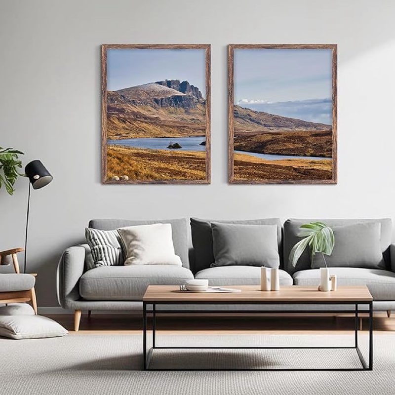 18x24 picture frame, brown 18 x 24 poster frame for horizontal or vertical wall mounting