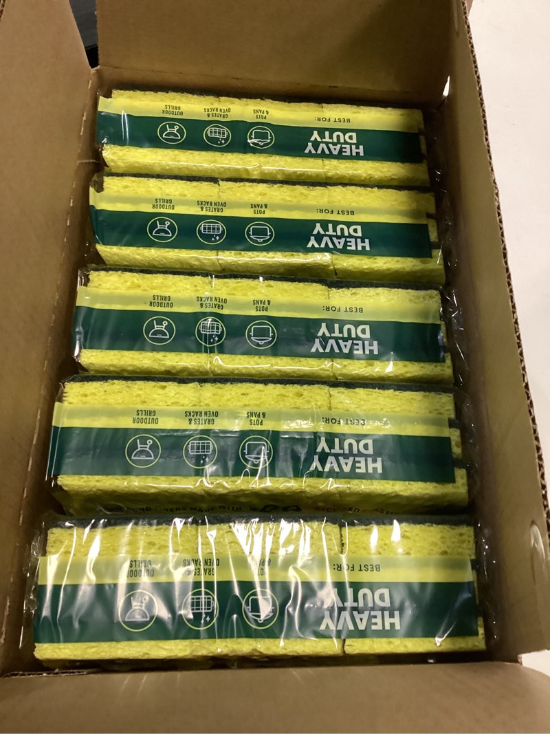 Condition photo showing New/Like New for (box-of- 5 pack) scotch-brite heavy duty scrub sponge  9 sponges total