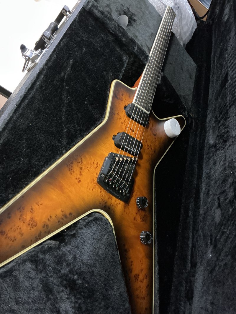 Condition photo showing New/Like New for dean ml select multiscale kahler guitar, ebony, satin natural black burst