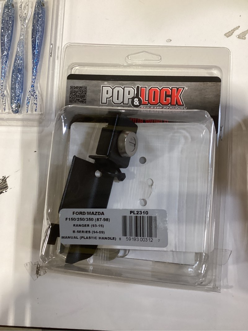 Condition photo showing As Is for Pop & Lock – Manual Tailgate Lock for Ford F150, Fits 1987 to 1996 - Works Only with Factory Plastic Handle (Black, PL2310) Incomplete 