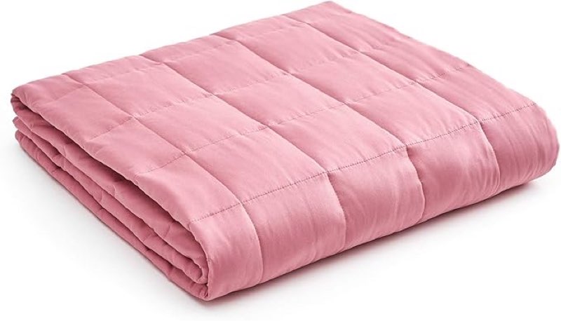 ynm weighted blanket — heavy 100% oeko-tex certified cotton material with premium glass beads (bradied apricot, 36''x48'' 5lbs), suit for one person(~40lb) use on twin bed