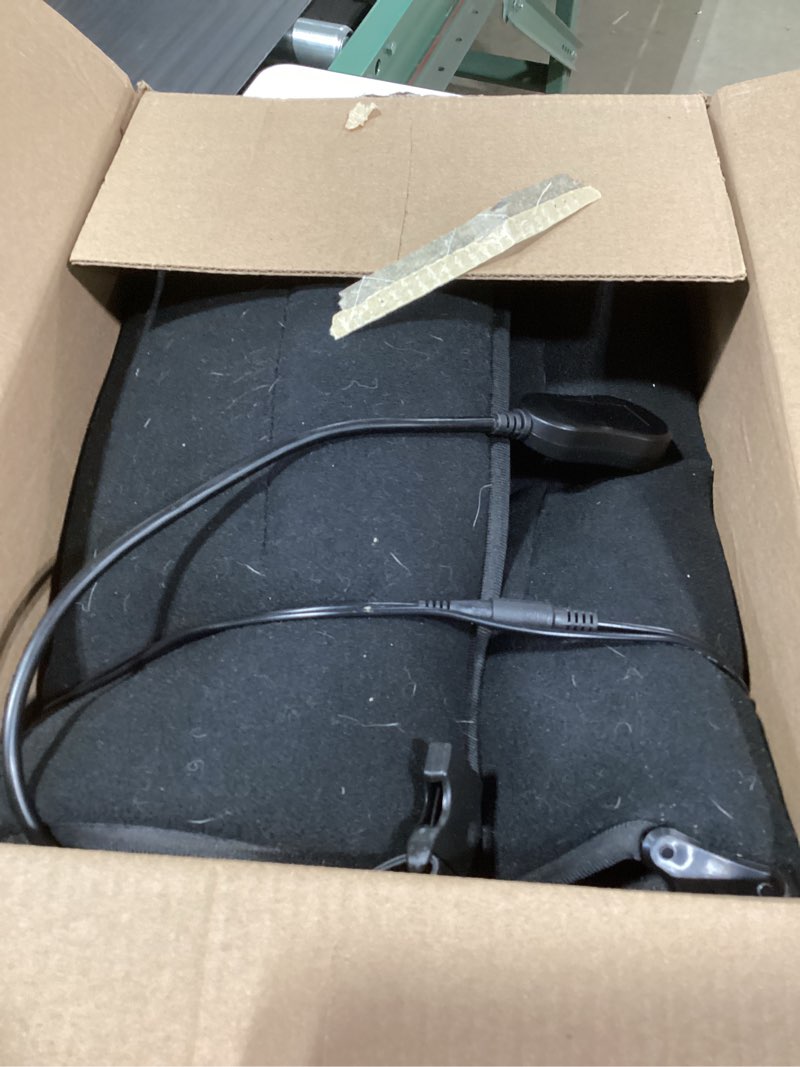 Condition photo showing As Is for Heated Seat Cushion for Office - 12V Chair Heating Pad - Thick Seat Warmer wiht 7 Temp Levels & 12H Timer- Fast Heated Cover for Back,Hips Etc.Gift Packaging?Black?