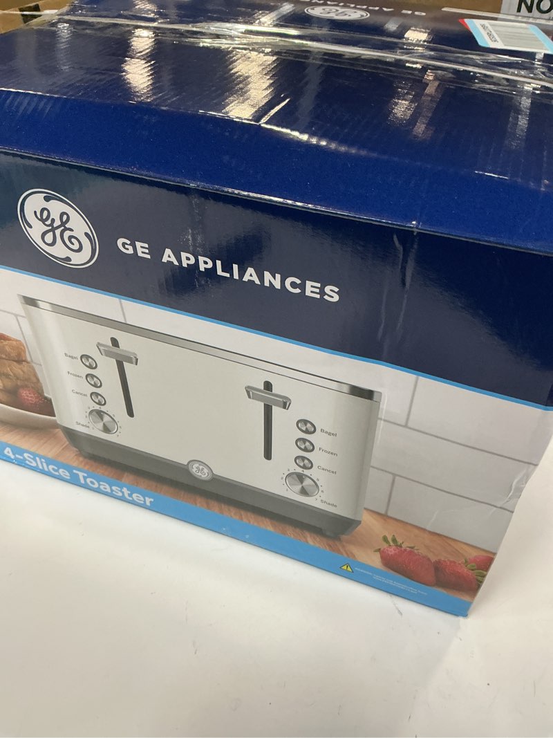 Condition photo showing Good Condition for GE 4 Slice Toaster | Extra Wide Slots for Bagels, Breads, Waffles & More | 7 Shade Options | Countertop Kitchen Essentials | 1500 watt, White