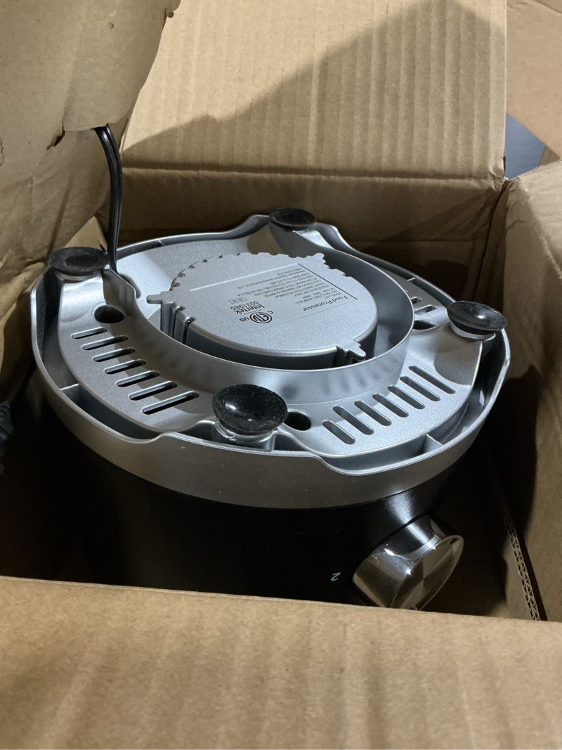 Condition photo showing As Is for olixis food processor 10.5 cups, 600w powerful food processors with 5 blades, dishwasher safe meat grinder for slicing, shredding, chopping, kneading, for meat, vegetables, fruit, dough black 10.5 cup