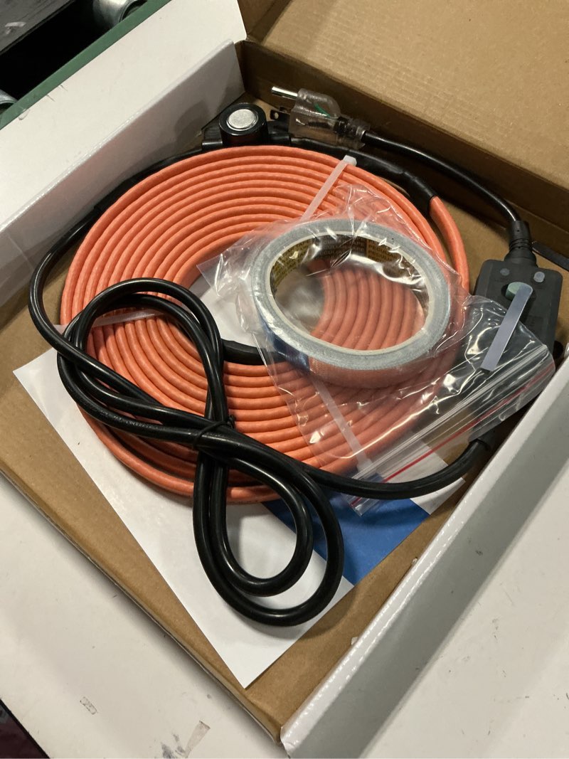 Condition photo showing Good Condition for 60FT Heat Tape for Water Pipes Freeze Protection IP65 Waterproof 7W/FT 110V BDDFOTO Heat Cable With GFCI Protection and Thermostat,Self-Regulating Pipe Heater for Roof/RV/Water Storage Tank