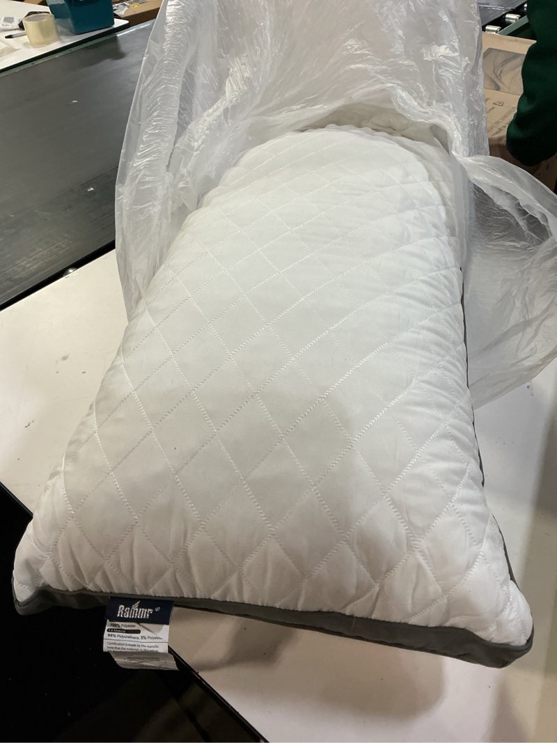 Condition photo showing As Is for Oubonun Premium Adjustable Loft Quilted Body Pillows - Firm and Fluffy - Quality Plush - Down Alternative - Head Support Pillow - 21"x54" White-gray Side