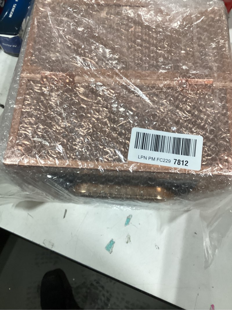 Condition photo showing Good Condition for FRENESSA Makeup Train Case Cosmetic Box Portable Makeup Case Organizer 4 Trays Lock Travel Storage Organizer with Dividers Make Up Artist Vanity Hard Nail Spa Beauty Box Rose Gold Floral