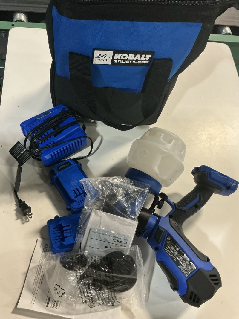 Condition photo showing As Is for kobalt brushless paint sprayer