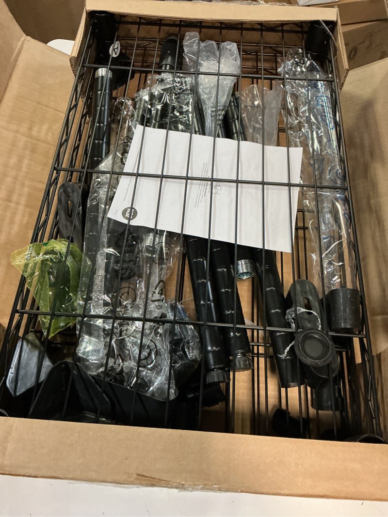 Condition photo showing Good Condition for Honey-Can-Do 3-Tier Heavy Duty Adjustable Shelves, Metal Storage Rack With 250-lb Shelf Capacity, Black, 14" W x 24" L x 30" H