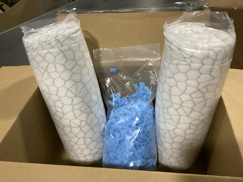Condition photo showing Good Condition for cooling pillows king size set of 2, firm shredded memory foam pillows for side back stomach sleepers, two-sided cool neck pillow for neck shoulder pain, luxury gel cold bed pillow for hot sleepers king (2 count) original white (icy)