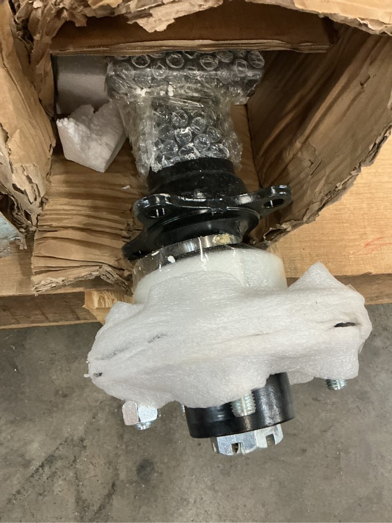 Condition photo showing As Is for labwork 3500 lbs Trailer Axle 5-Hole-4.5 89 Hub Face 74, Straight Steel Axle Tube, Powder Coated with U-Bolt Kit Included