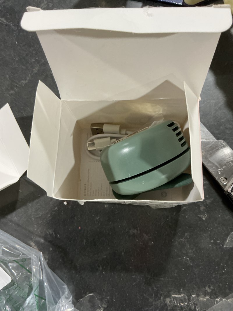 Condition photo showing Good Condition for portable clip-on fan, mini usb rechargeable 360° rotatable fan, 3-speed silent mini bladeless fans (white and green)