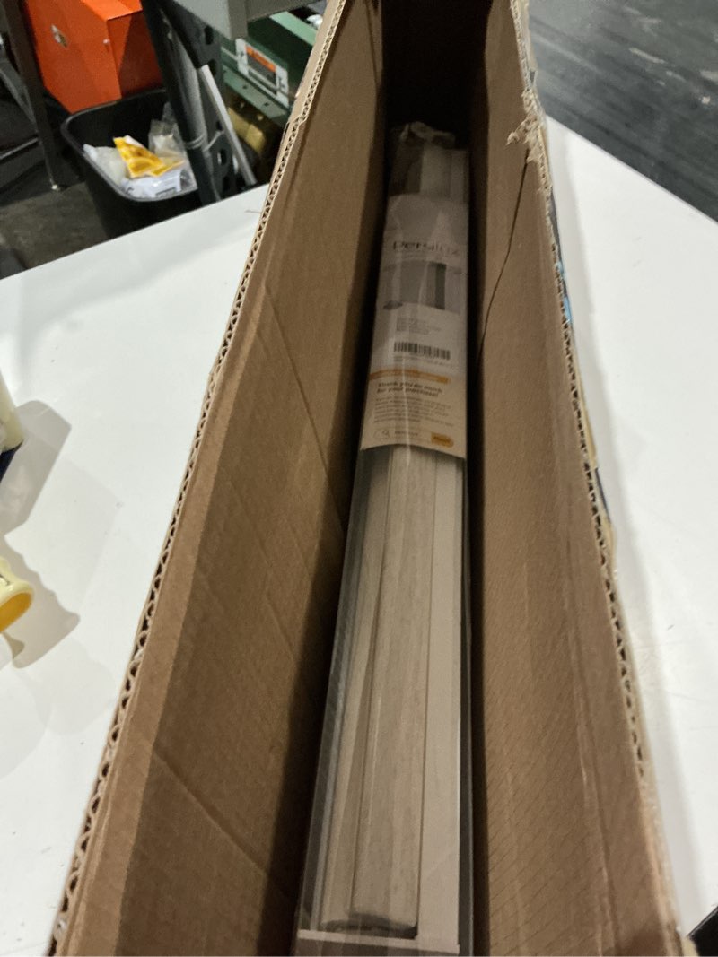 Condition photo showing As Is for persilux cordless light filtering roller shades, natural woven linen fabric, free-stop privacy roller blinds for indoor windows, thermal insulated window shades for home, linen cream 28" w x 72" h 28"w x 72"h linen cream-light filtering