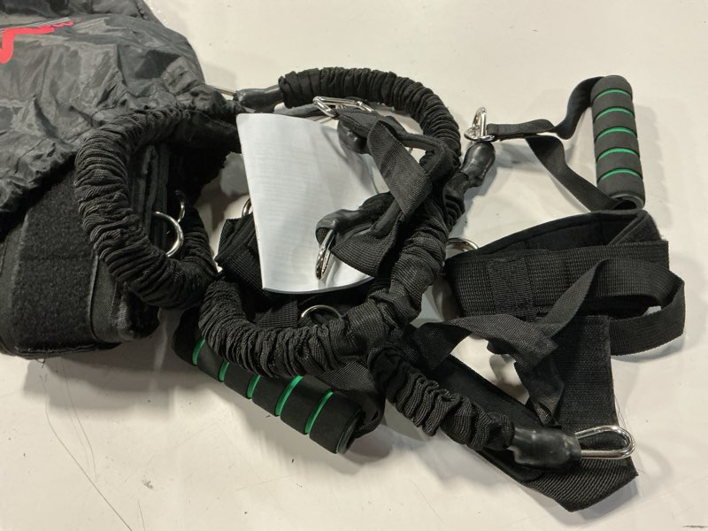 Condition photo showing Good Condition for boxing resistance bands for mma martial arts resistance training at home for punches/kicks, 150lbs exercise bands full body fitness workout to enhance explosive power/speed/agility black color